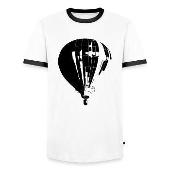 Ballon - Männer Kontrast-T-Shirt - Weiß/Schwarz - Vorne - AI Model Female 172 light (172cm) & AI Model Male 178 dark (178cm)