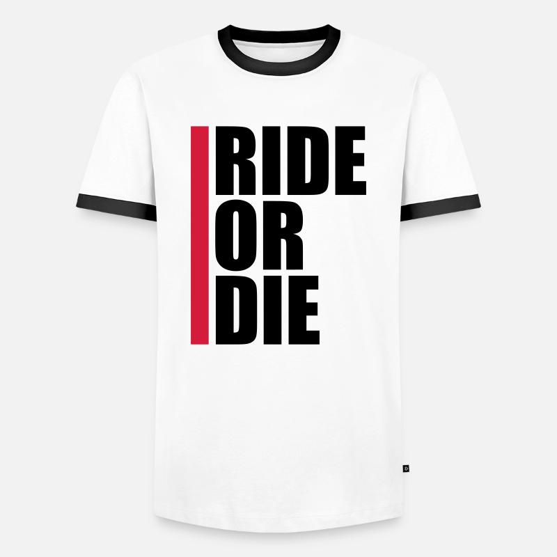 Bar Red Logo - Men's Ringer Shirt - white/black
