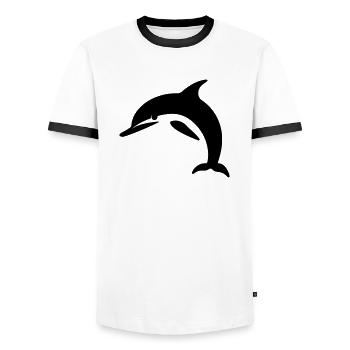 Dolphin - Men's Ringer Shirt - white/black - Front - AI Model Female 172 light (172cm) & AI Model Male 178 dark (178cm)