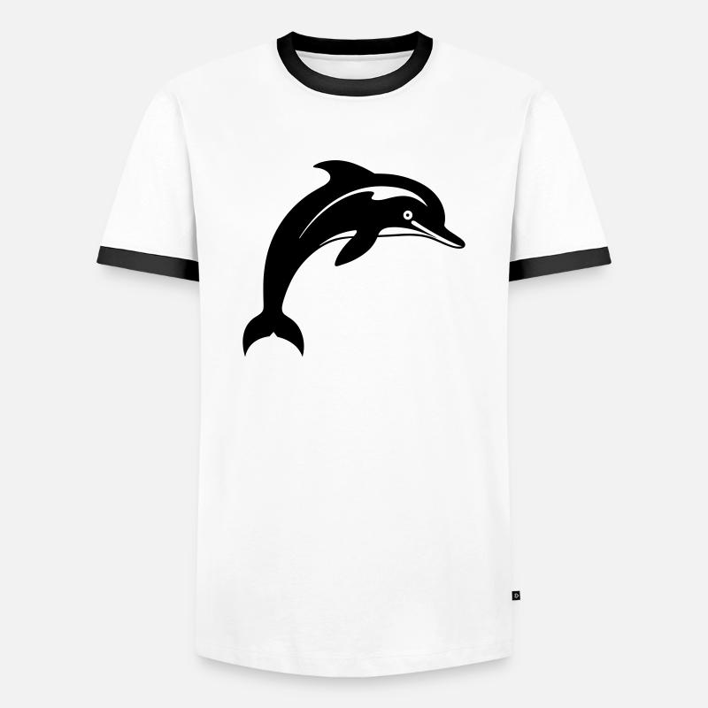 Dolphin - Men's Ringer Shirt - white/black