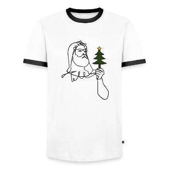 Weihnachten mit Tell - Männer Kontrast-T-Shirt - Weiß/Schwarz - Vorne - AI Model Female 172 light (172cm) & AI Model Male 178 dark (178cm)