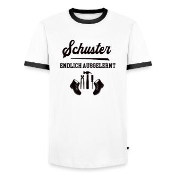Schuster Ausbildung Bestanden Azubi Schusterei - Männer Kontrast-T-Shirt - Weiß/Schwarz - Vorne - AI Model Female 172 light (172cm) & AI Model Male 178 dark (178cm)