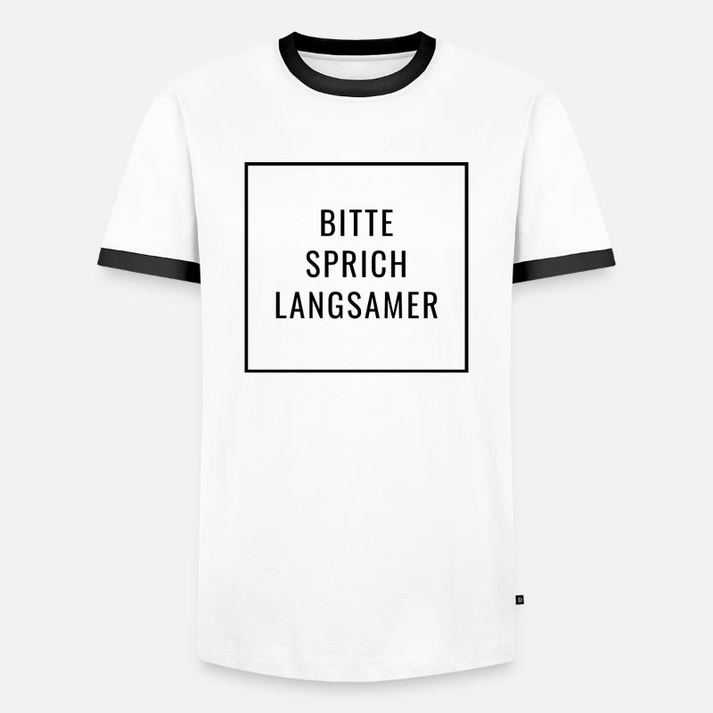 Please speak slower - German language - Men's Ringer Shirt - white/black