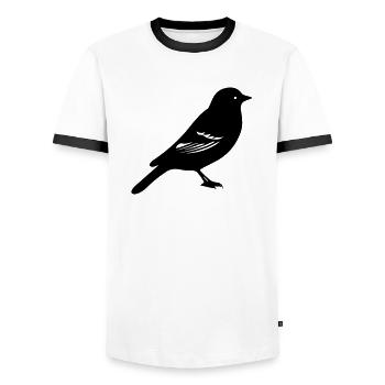 Bird - Men's Ringer Shirt - white/black - Front - AI Model Female 172 light (172cm) & AI Model Male 178 dark (178cm)