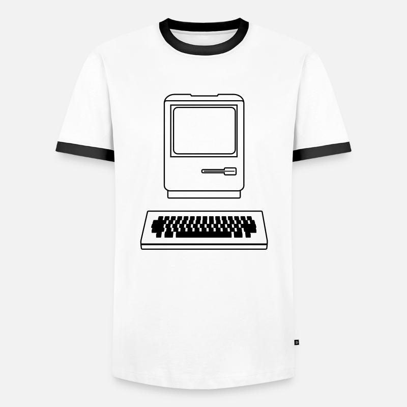 computer - Men's Ringer Shirt - white/black