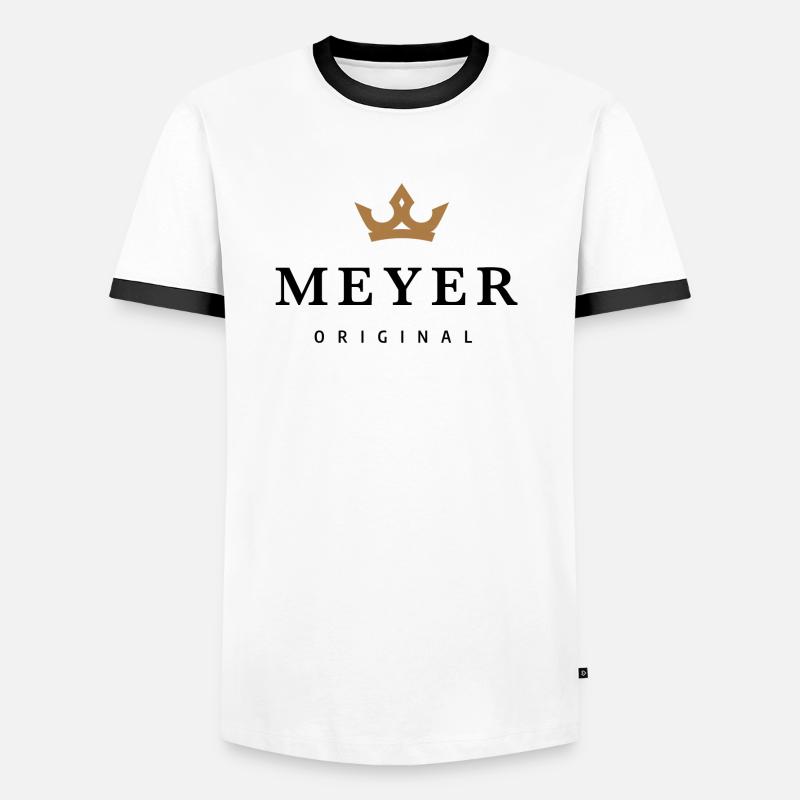Meyer - Männer Kontrast-T-Shirt - Weiß/Schwarz