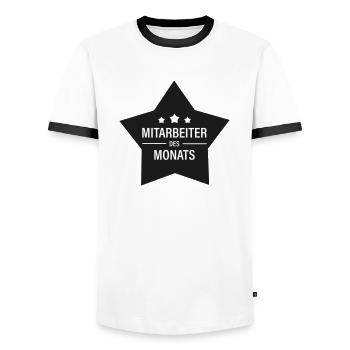 Mitarbeiter des Monats - Männer Kontrast-T-Shirt - Weiß/Schwarz - Vorne - AI Model Female 172 light (172cm) & AI Model Male 178 dark (178cm)