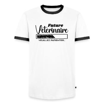 Future Veterinarian - Men's Ringer Shirt - white/black - Front - AI Model Female 172 light (172cm) & AI Model Male 178 dark (178cm)