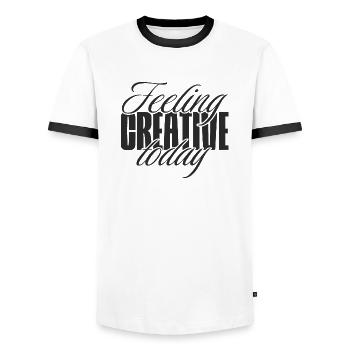 Feeling creative today - Männer Kontrast-T-Shirt - Weiß/Schwarz - Vorne - AI Model Female 172 light (172cm) & AI Model Male 178 dark (178cm)
