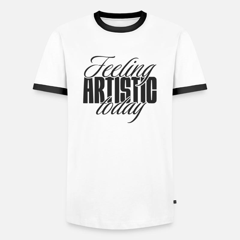 Feeling artistic today - Männer Kontrast-T-Shirt - Weiß/Schwarz