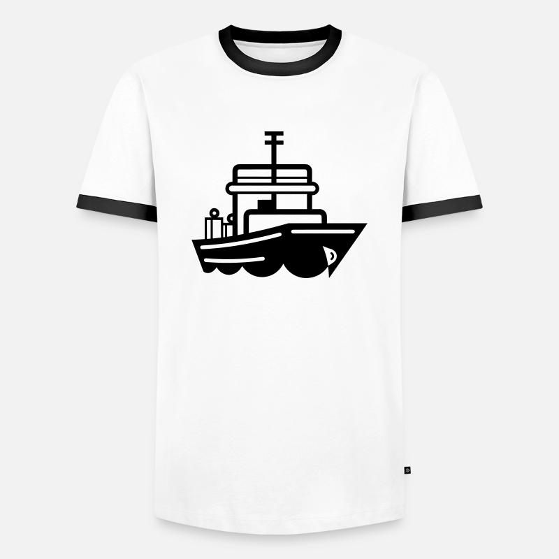 Boot - Männer Kontrast-T-Shirt - Weiß/Schwarz