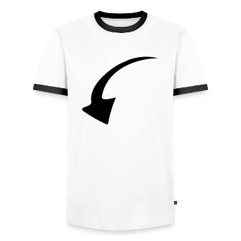 Fléche - arrow - T-shirt contrasté Homme - blanc/noir - Devant - AI Model Female 172 light (172cm) & AI Model Male 178 dark (178cm)