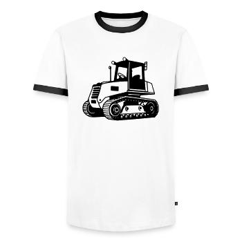 bulldozer - T-shirt contrasté Homme - blanc/noir - Devant - AI Model Female 172 light (172cm) & AI Model Male 178 dark (178cm)