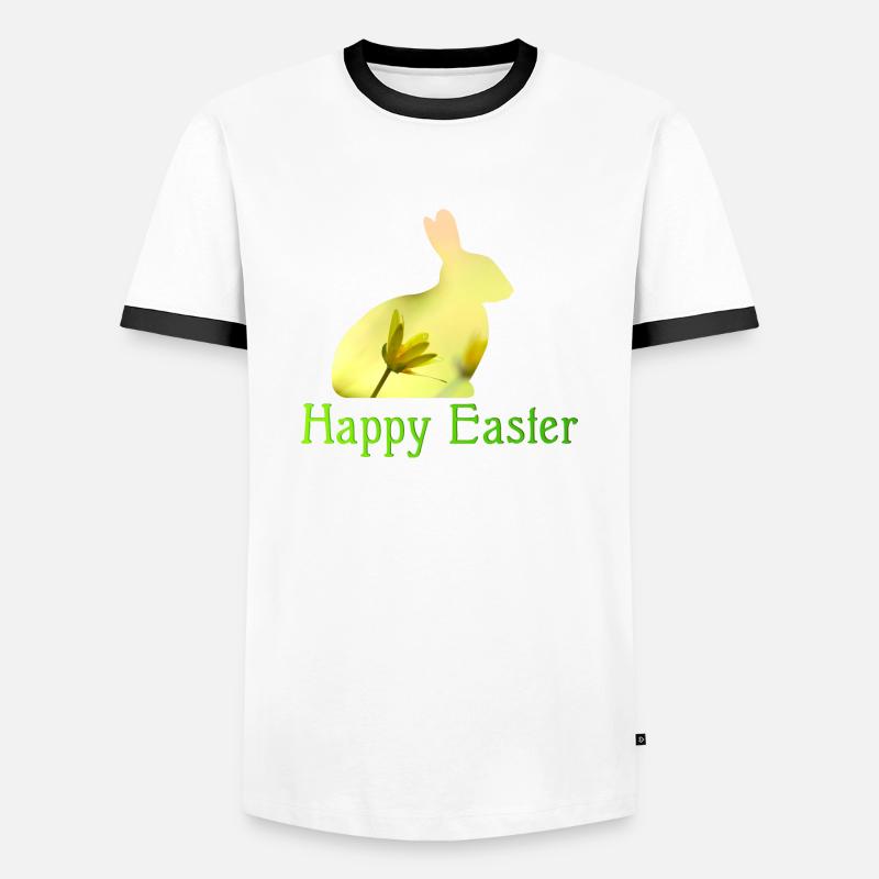 Happy Easter - Männer Kontrast-T-Shirt - Weiß/Schwarz