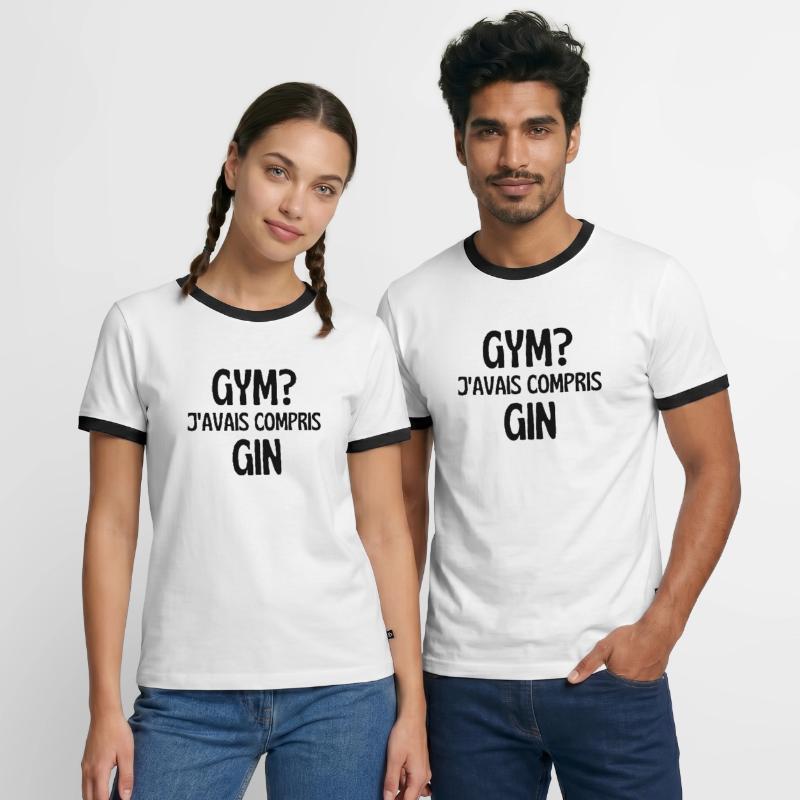 j'avais compris gin T-shirt contrasté Homme
