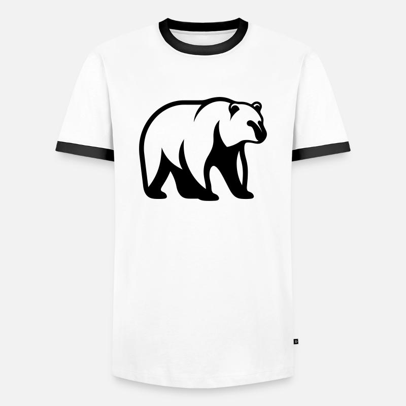 Bär - Männer Kontrast-T-Shirt - Weiß/Schwarz