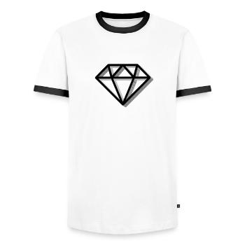 diamant symbol - Männer Kontrast-T-Shirt - Weiß/Schwarz - Vorne - AI Model Female 172 light (172cm) & AI Model Male 178 dark (178cm)