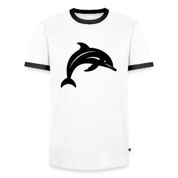 Dolphin - Men's Ringer Shirt - white/black - Front - AI Model Female 172 light (172cm) & AI Model Male 178 dark (178cm)