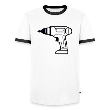 perceuse - T-shirt contrasté Homme - blanc/noir - Devant - AI Model Female 172 light (172cm) & AI Model Male 178 dark (178cm)
