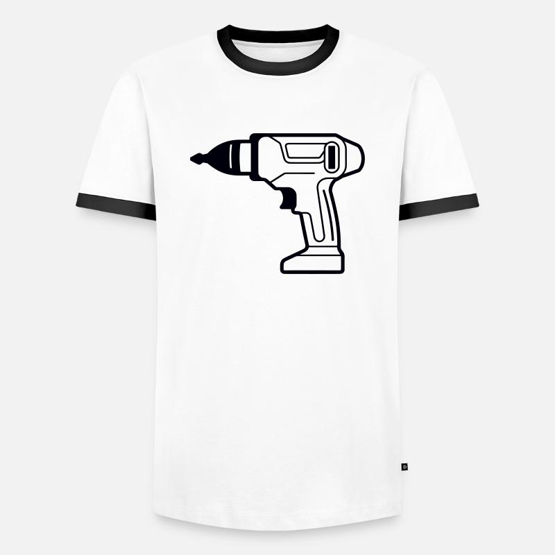 perceuse - T-shirt contrasté Homme - blanc/noir