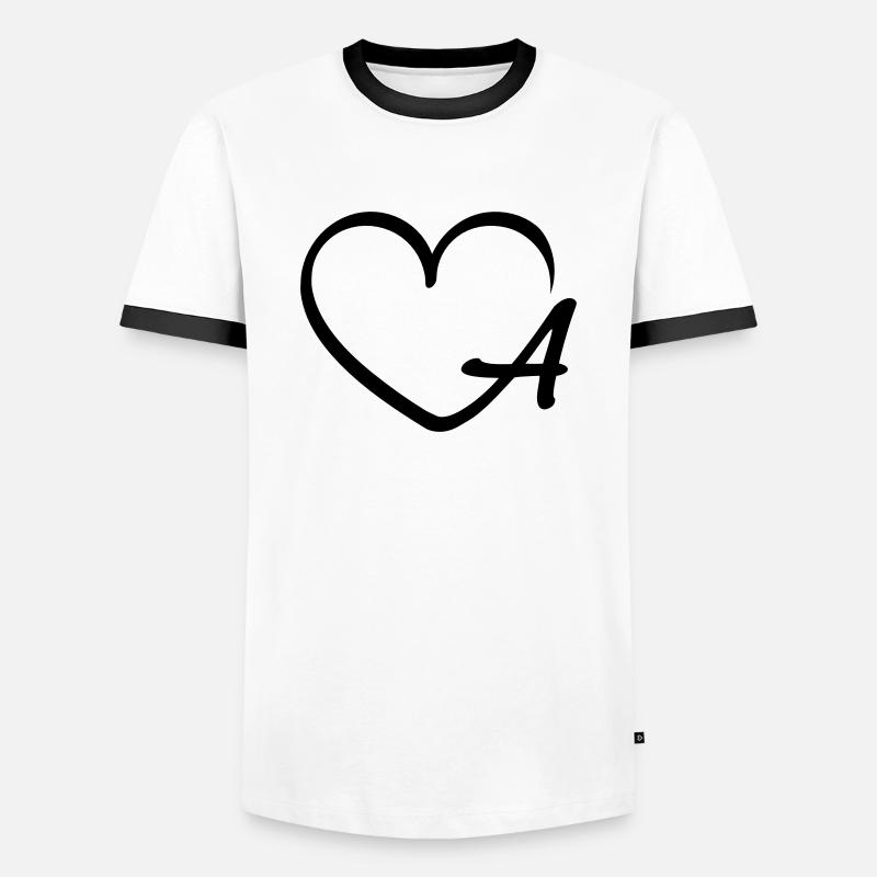 Liebe Buchstabe A - Männer Kontrast-T-Shirt - Weiß/Schwarz