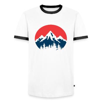 Chemise de randonnée pour grimpeurs et alpinistes - T-shirt contrasté Homme - blanc/noir - Devant - AI Model Female 172 light (172cm) & AI Model Male 178 dark (178cm)