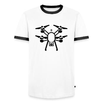 drone - T-shirt contrasté Homme - blanc/noir - Devant - AI Model Female 172 light (172cm) & AI Model Male 178 dark (178cm)