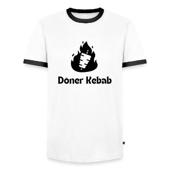 Döner Kebab - Männer Kontrast-T-Shirt - Weiß/Schwarz - Vorne - AI Model Female 172 light (172cm) & AI Model Male 178 dark (178cm)