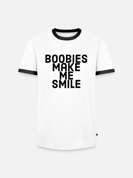 Boobies make me smile - Men's Ringer Shirt - white/black