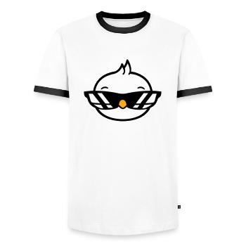 Bird Sunglasses Cool Black Glasses Coolness - Men's Ringer Shirt - white/black - Front - AI Model Female 172 light (172cm) & AI Model Male 178 dark (178cm)