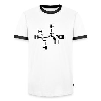 ethanol verschoben alkohol - Männer Kontrast-T-Shirt - Weiß/Schwarz - Vorne - AI Model Female 172 light (172cm) & AI Model Male 178 dark (178cm)