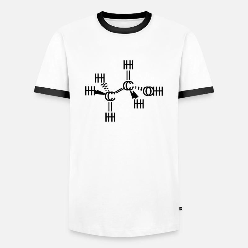 Ethanol Alcohol Molecule seen drunk. - Men's Ringer Shirt - white/black