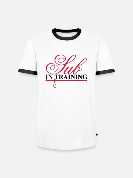 Sub in training - Männer Kontrast-T-Shirt - Weiß/Schwarz