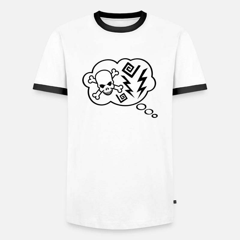 Think Bubble Angry - Männer Kontrast-T-Shirt - Weiß/Schwarz