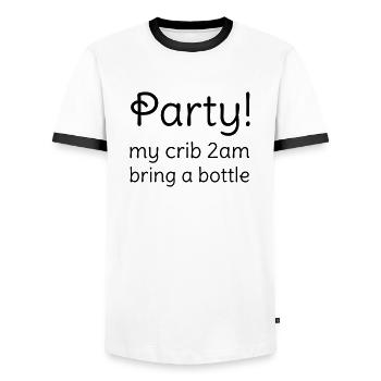 Party - Männer Kontrast-T-Shirt - Weiß/Schwarz - Vorne - AI Model Female 172 light (172cm) & AI Model Male 178 dark (178cm)