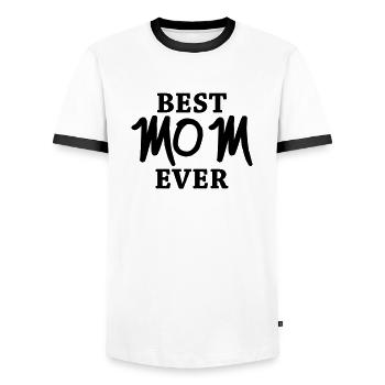 Best Mom ever - T-shirt contrasté Homme - blanc/noir - Devant - AI Model Female 172 light (172cm) & AI Model Male 178 dark (178cm)