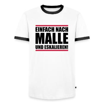 malle einfach eskalieren - Männer Kontrast-T-Shirt - Weiß/Schwarz - Vorne - AI Model Female 172 light (172cm) & AI Model Male 178 dark (178cm)
