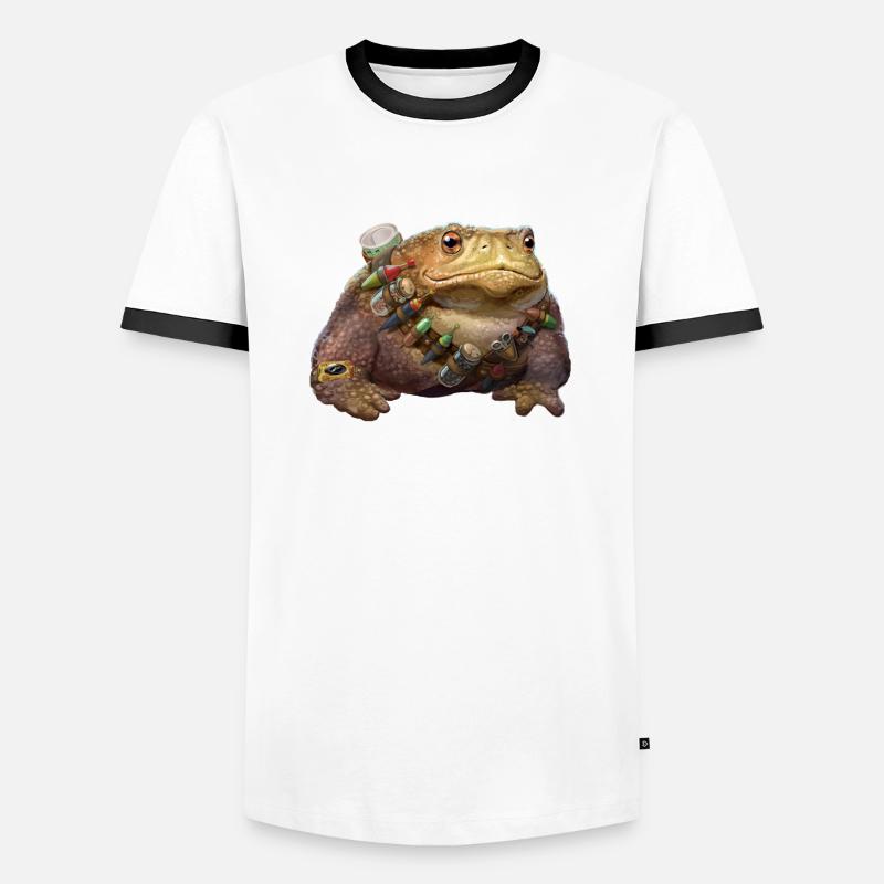 Fishhunter Aga toad - Men's Ringer Shirt - white/black