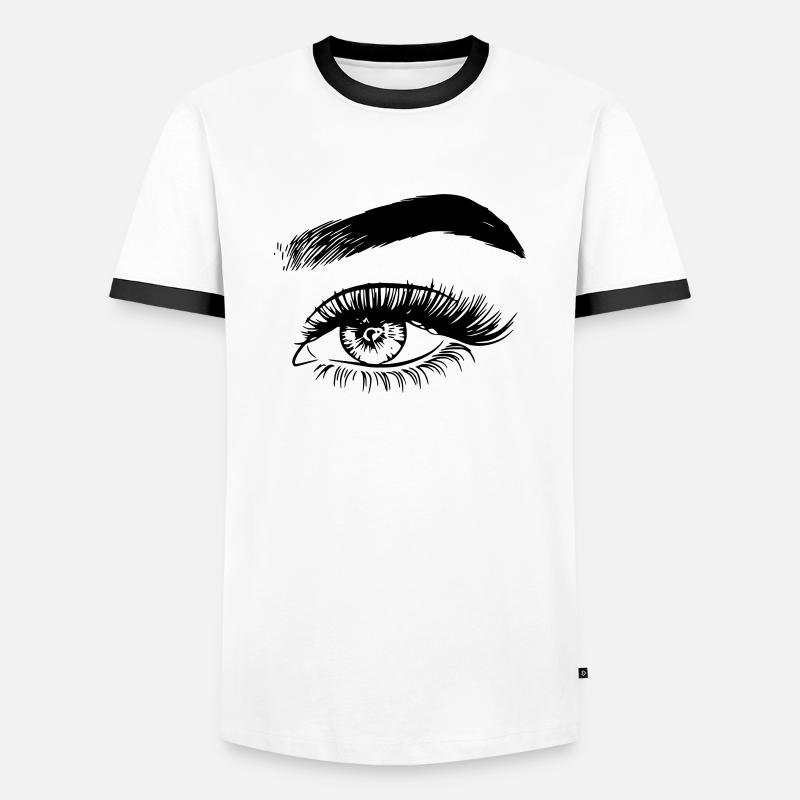 Auge rechts Geschenk Geschenkidee - Männer Kontrast-T-Shirt - Weiß/Schwarz
