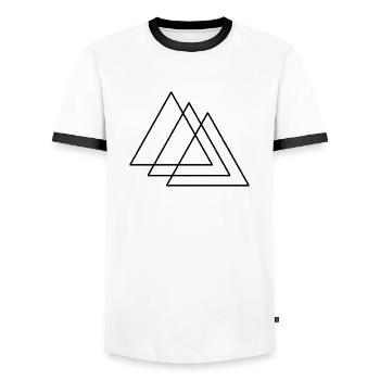 Trinity - Men's Ringer Shirt - white/black - Front - AI Model Female 172 light (172cm) & AI Model Male 178 dark (178cm)