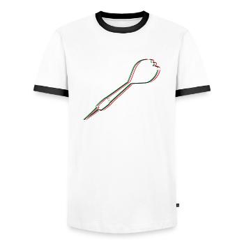 Fléchettes Fléchettes Fléchettes Fléchettes Joueur de fléchettes Sport 8 - T-shirt contrasté Homme - blanc/noir - Devant - AI Model Female 172 light (172cm) & AI Model Male 178 dark (178cm)