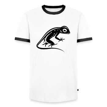Lizard - Men's Ringer Shirt - white/black - Front - AI Model Female 172 light (172cm) & AI Model Male 178 dark (178cm)