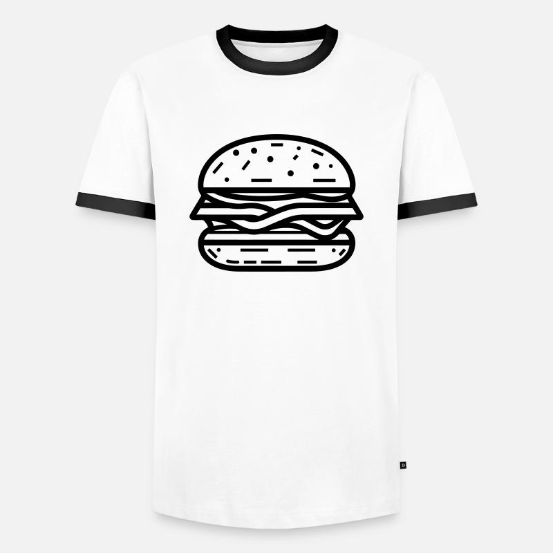 Hamburger - Men's Ringer Shirt - white/black