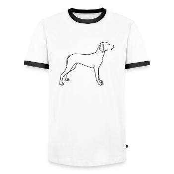 vizla lineart 1 - Männer Kontrast-T-Shirt - Weiß/Schwarz - Vorne - AI Model Female 172 light (172cm) & AI Model Male 178 dark (178cm)