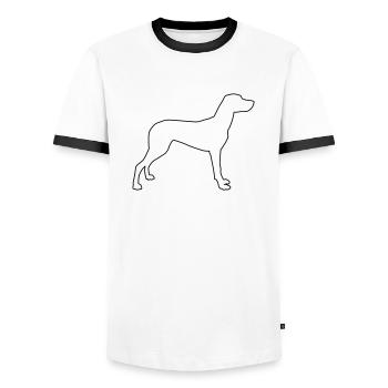 vizla konturen 1 - Männer Kontrast-T-Shirt - Weiß/Schwarz - Vorne - AI Model Female 172 light (172cm) & AI Model Male 178 dark (178cm)
