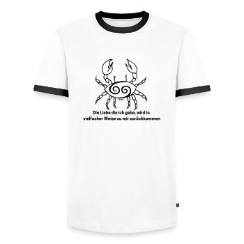Zodiac sign Cancer - Men's Ringer Shirt - white/black - Front - AI Model Female 172 light (172cm) & AI Model Male 178 dark (178cm)