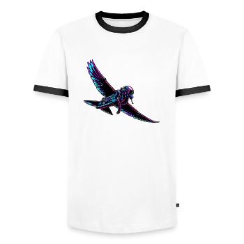 Adler Pilote de chasse - T-shirt contrasté Homme - blanc/noir - Devant - AI Model Female 172 light (172cm) & AI Model Male 178 dark (178cm)