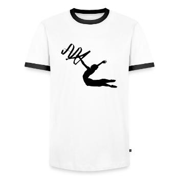 Rhythmic Gymnastics 3 - Men's Ringer Shirt - white/black - Front - AI Model Female 172 light (172cm) & AI Model Male 178 dark (178cm)