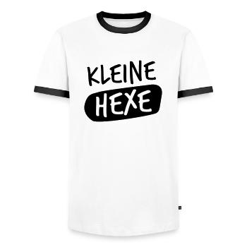 kleine hexe - Männer Kontrast-T-Shirt - Weiß/Schwarz - Vorne - AI Model Female 172 light (172cm) & AI Model Male 178 dark (178cm)