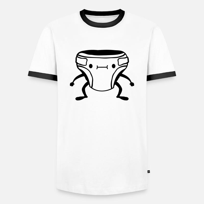 Lebendige Windel Gesicht - Männer Kontrast-T-Shirt - Weiß/Schwarz